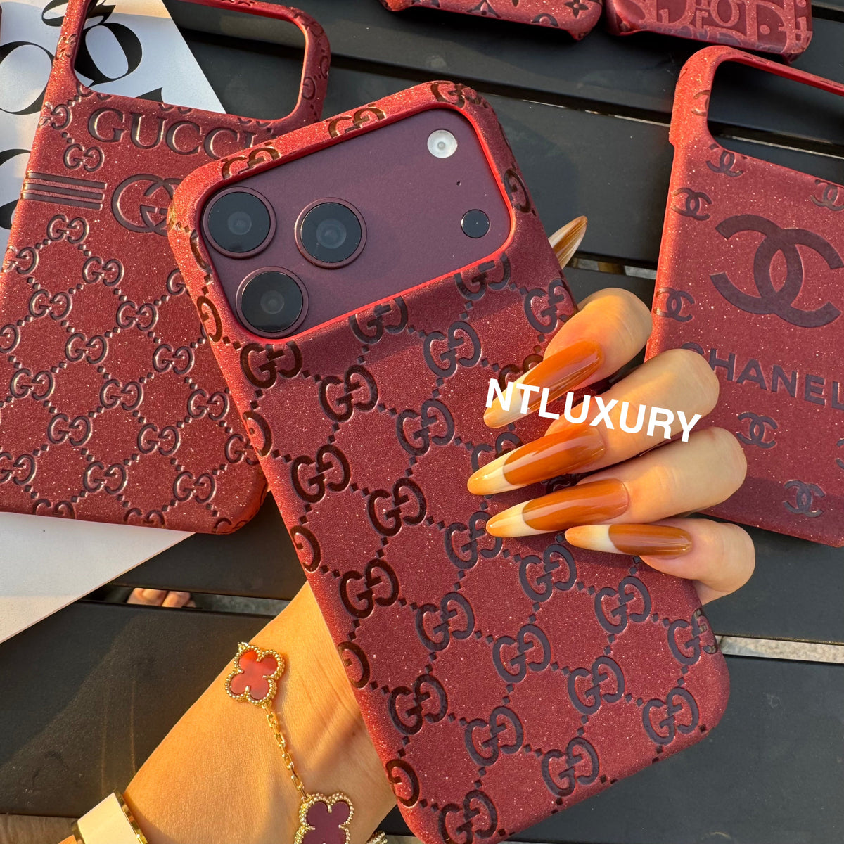Burgundy Glitter Fancy Phone Case