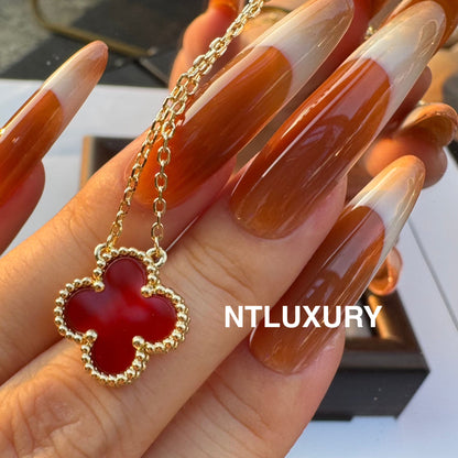 Leaves Gold Designs 4 Set (Earrings+Ring+Bracelet +Necklace) - Red