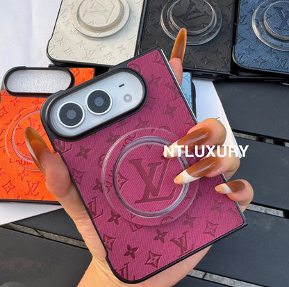 Colorful Denim Love Girl Phone Case For iPhone Duo With Magsafe Holder