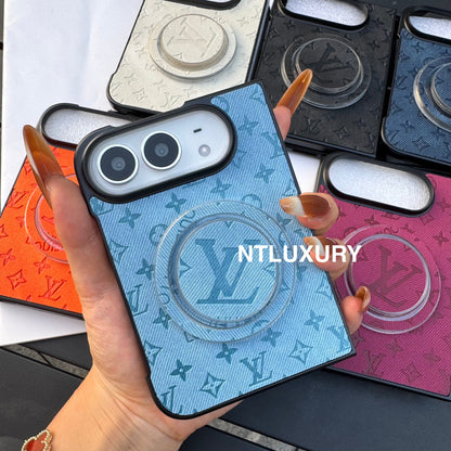 Colorful Denim Love Girl Phone Case For iPhone Duo With Magsafe Holder