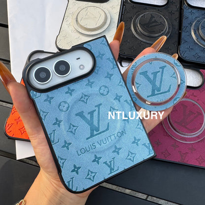 Colorful Denim Love Girl Phone Case For iPhone Duo With Magsafe Holder