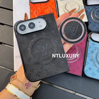 Colorful Denim Love Girl Phone Case For iPhone Duo With Magsafe Holder