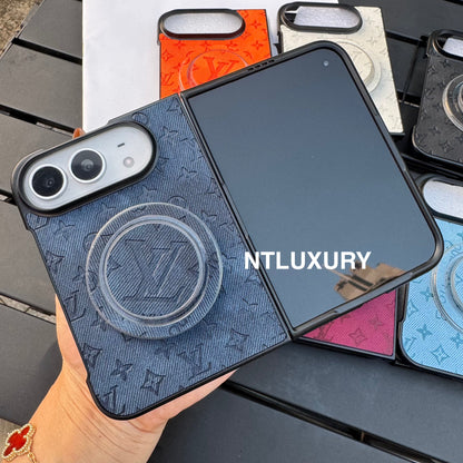 Colorful Denim Love Girl Phone Case For iPhone Duo With Magsafe Holder