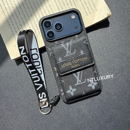 Neue schicke traditionelle Handyhülle mit Geldbörse & Streifen (Big Love)