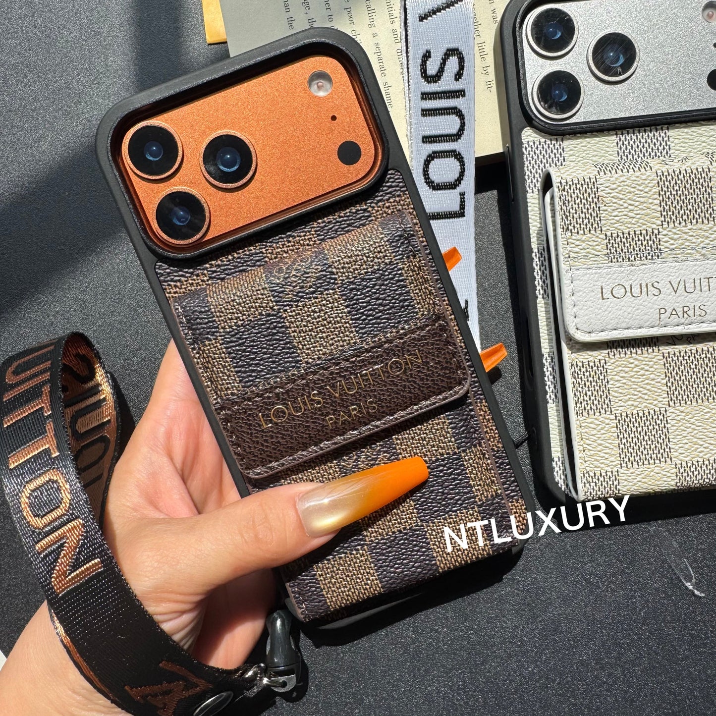 New Fancy Traditional Phone Case with Purse & Stripe (Latticed)
