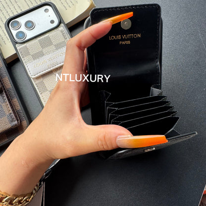 Nouvelle coque de téléphone fantaisie traditionnelle avec porte-monnaie et rayures (Petit amour)