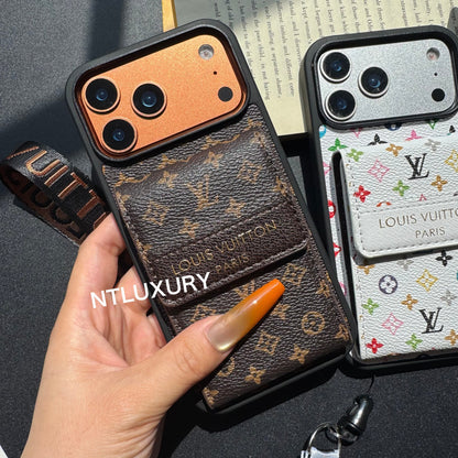 Nouvelle coque de téléphone fantaisie traditionnelle avec porte-monnaie et rayures (Petit amour)