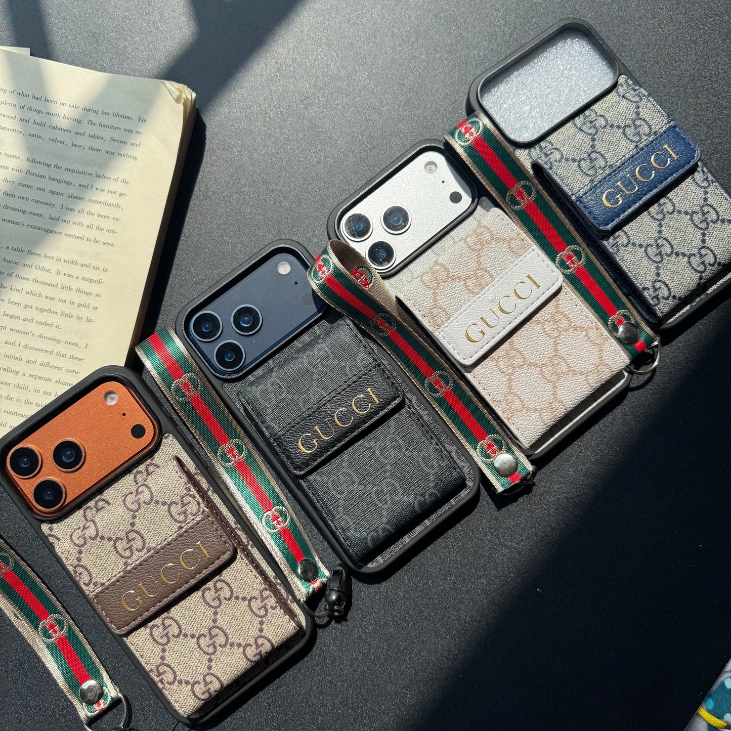 New Fancy Traditional Phone Case with Purse & Stripe (Good)