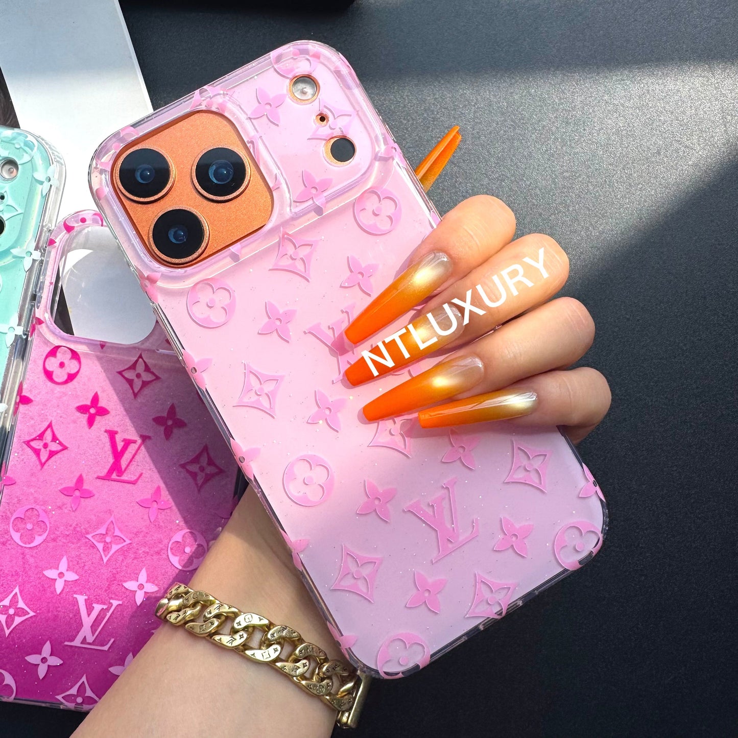 Orange Color Love Phone Case