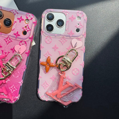 Orange Color Love Phone Case With Pendant