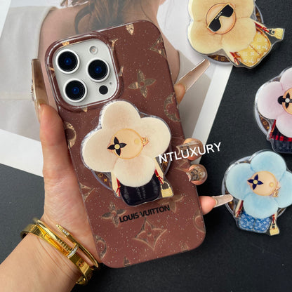MagSafe Handyhülle mit farbigem Design und Halterung (Braun)