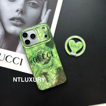 Coque de téléphone verte avec nouveau support Magsafe