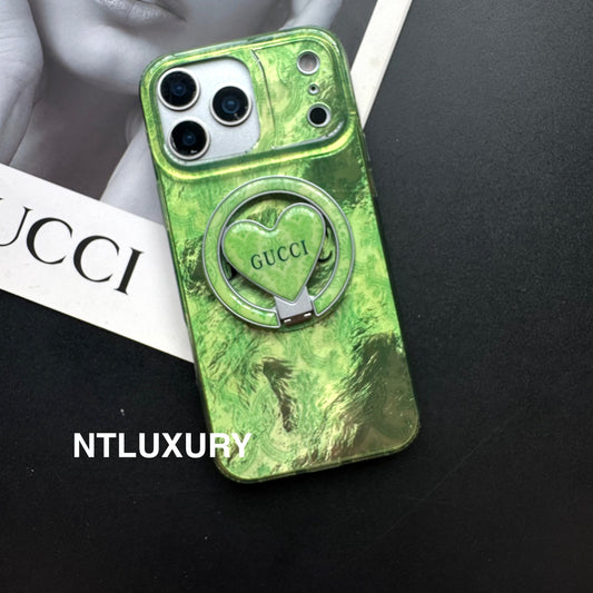 Coque de téléphone verte avec nouveau support Magsafe