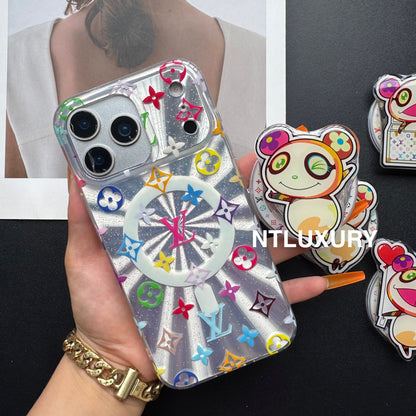 Laser Shining Love Phone Case with Magsafe Holder (Cute Bear£©