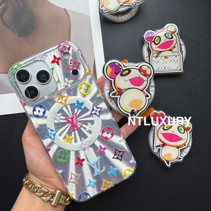 Laser Shining Love Phone Case with Magsafe Holder (Cute Bear£©