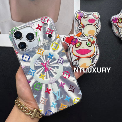 Laser Shining Love Phone Case with Magsafe Holder (Cute Bear£©