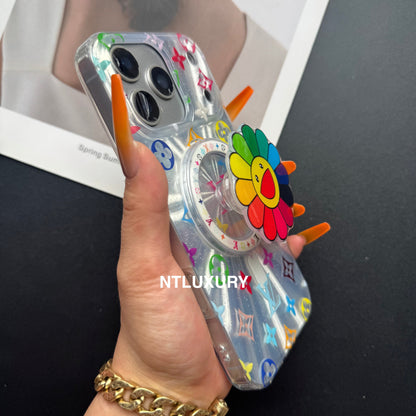Laser Shining Love Phone Case with Coloful Magsafe Holder