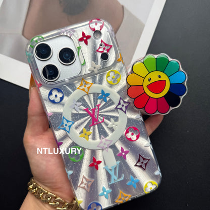 Laser Shining Love Phone Case with Coloful Magsafe Holder
