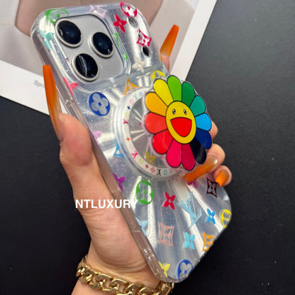 Laser Shining Love Phone Case with Coloful Magsafe Holder