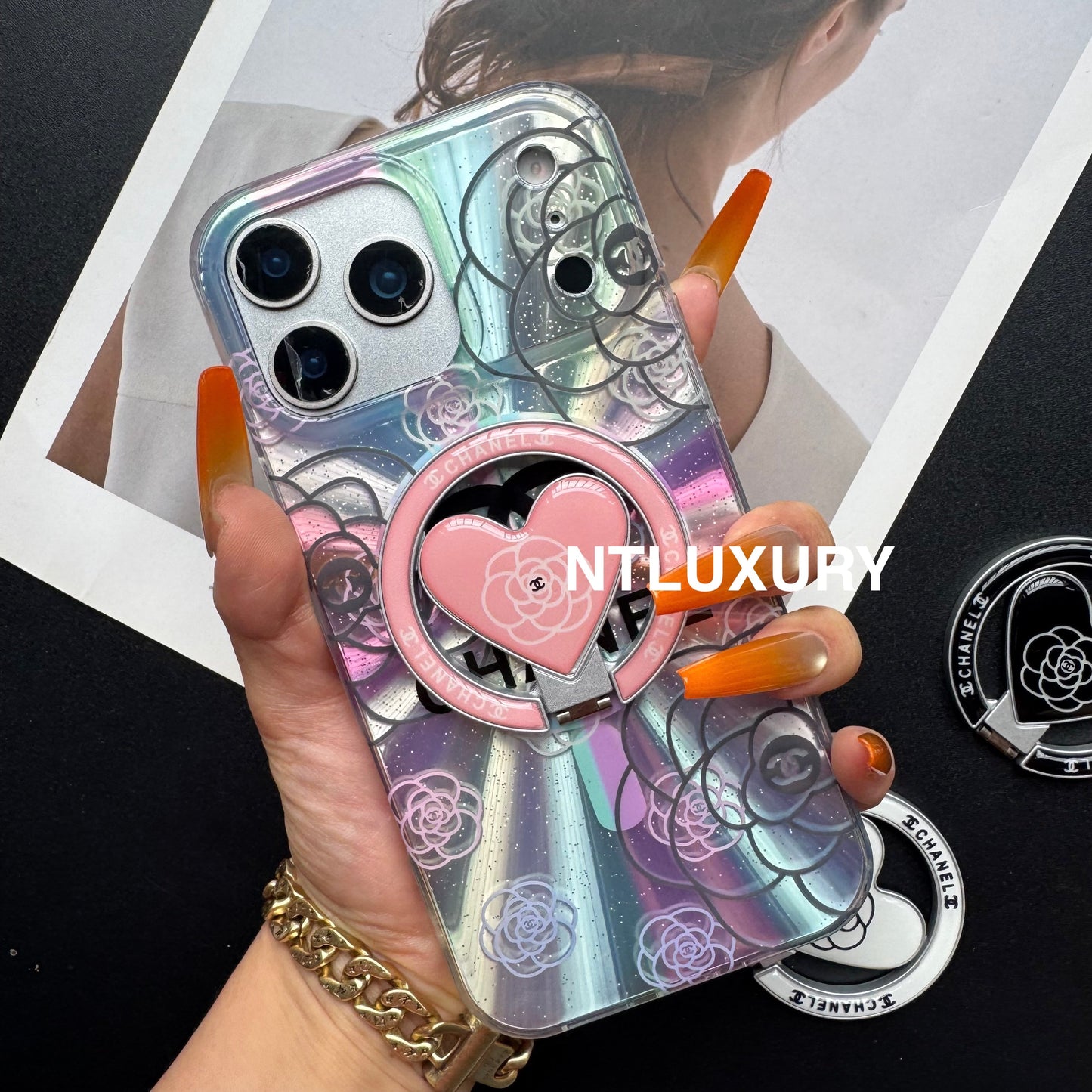 Coque de téléphone Laser Shining C avec support Magsafe