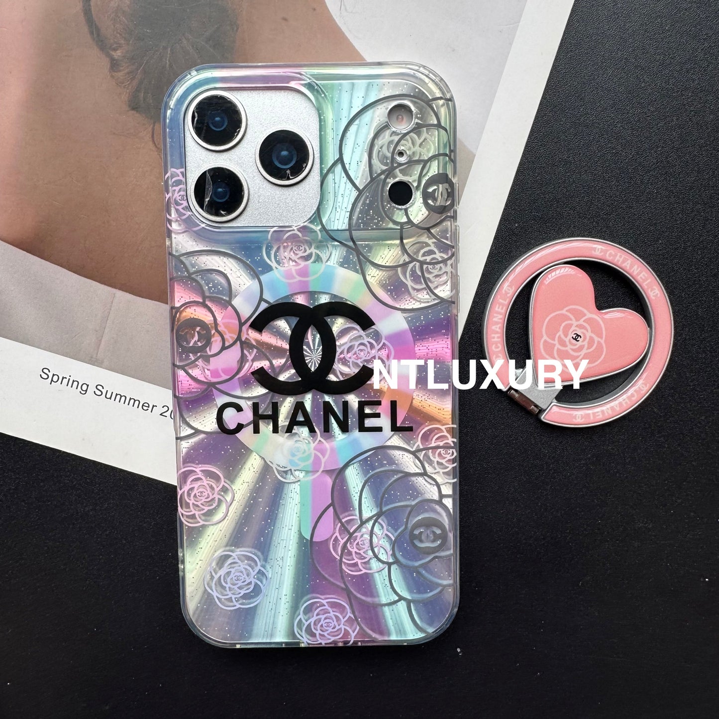 Coque de téléphone Laser Shining C avec support Magsafe