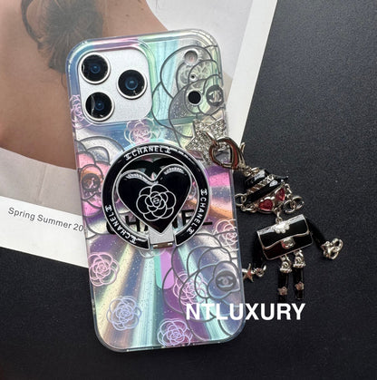 Laser Shining C Phone Case with Magsafe Holder and Pendant