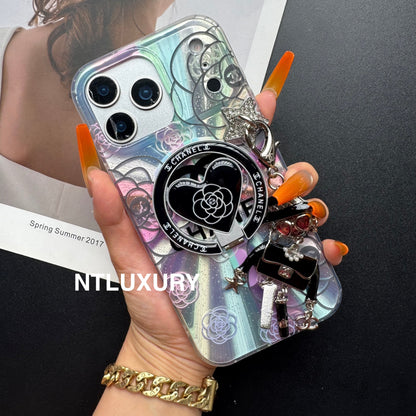 Laser Shining C Phone Case with Magsafe Holder and Pendant