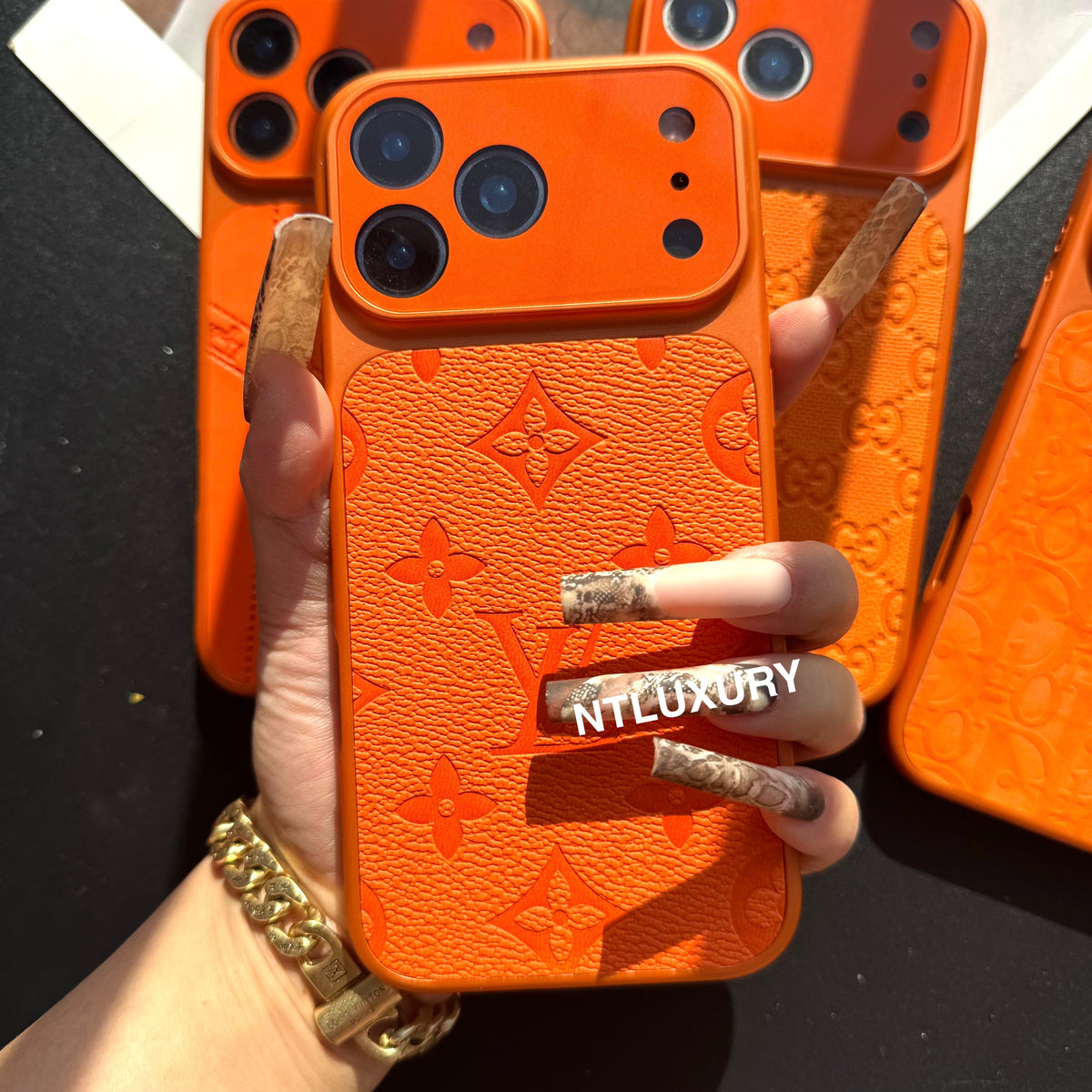 Coque de téléphone motif orange sophistiqué