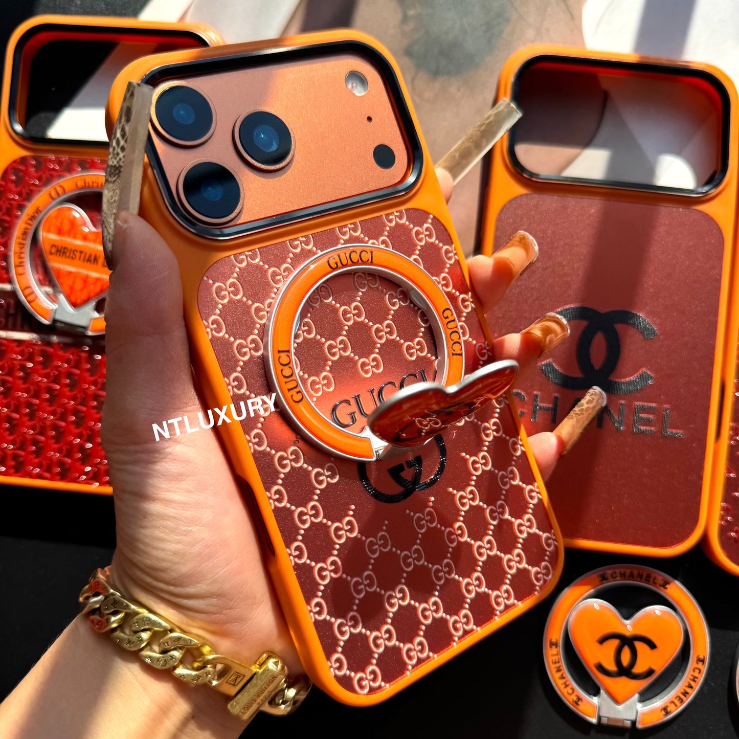 Crystal Sculpture Design MagSafe Phone Case with Holder