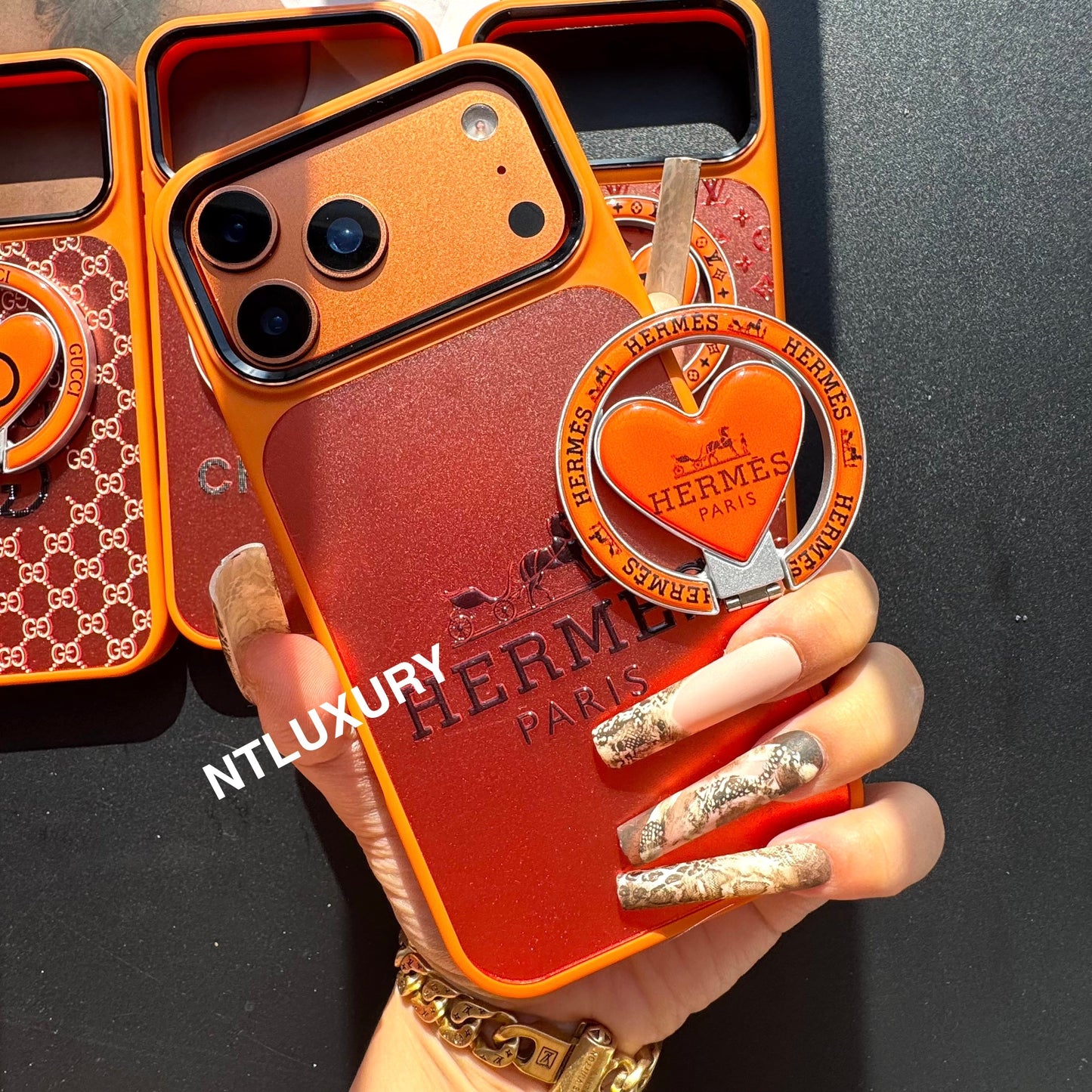 Crystal Sculpture Design MagSafe Phone Case with Holder