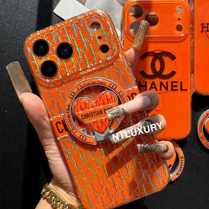Coque de téléphone MagSafe avec support, orange éclatant
