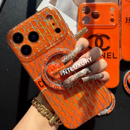 Coque de téléphone MagSafe avec support, orange éclatant