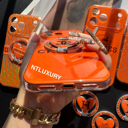 Coque de téléphone MagSafe avec support, orange éclatant
