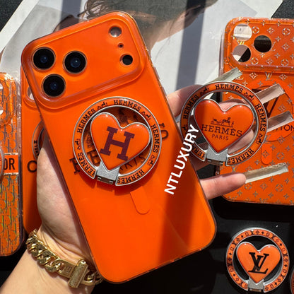 Coque de téléphone MagSafe avec support, orange éclatant