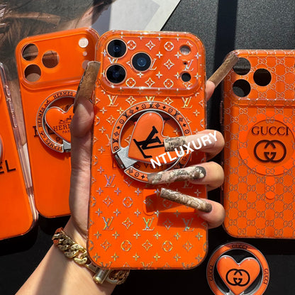 Coque de téléphone MagSafe avec support, orange éclatant