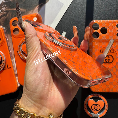 Coque de téléphone MagSafe avec support, orange éclatant