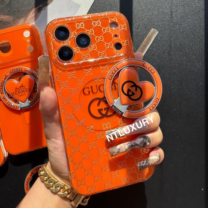Coque de téléphone MagSafe avec support, orange éclatant