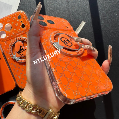 Coque de téléphone MagSafe avec support, orange éclatant