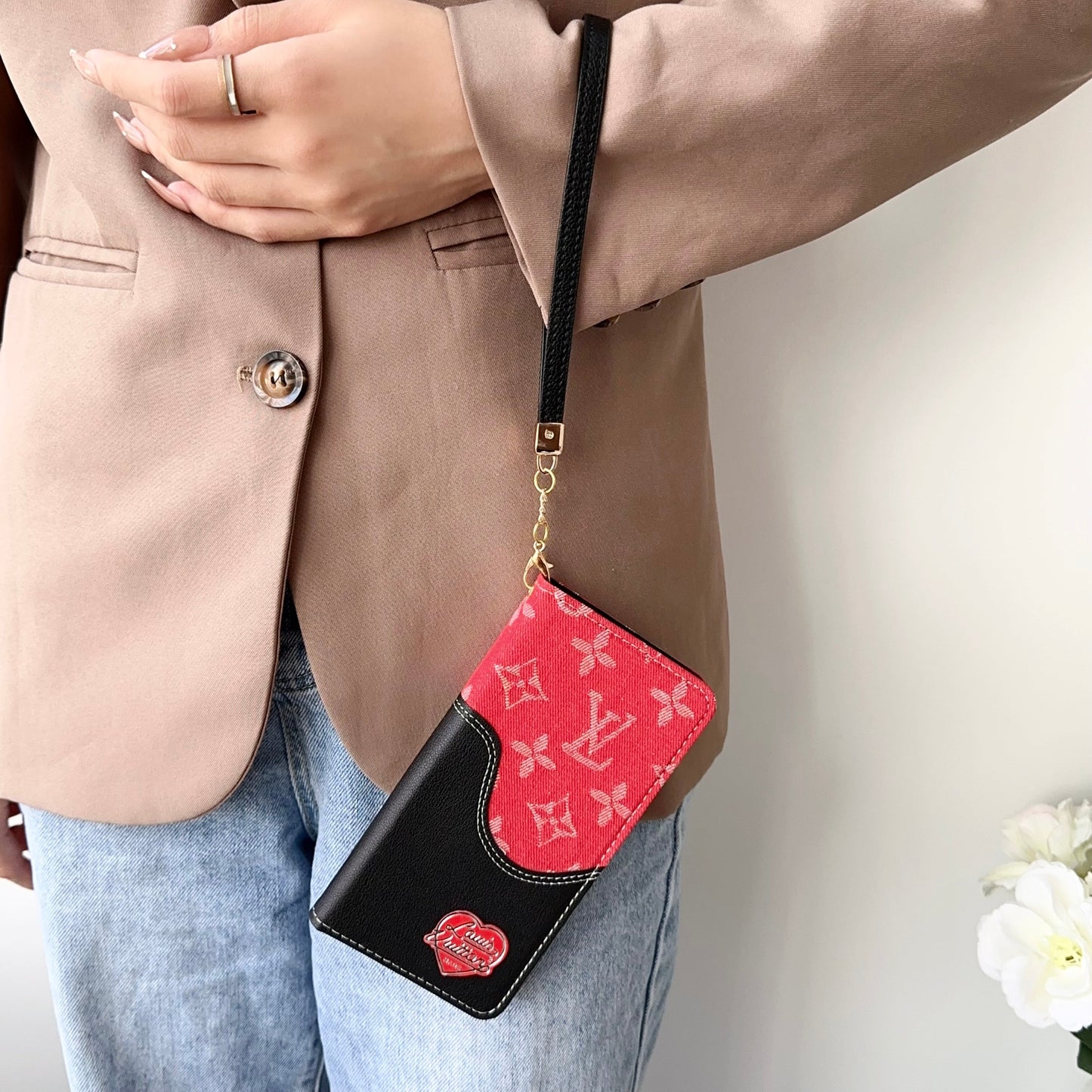 Denim Love Heart Purse Design Phone Case