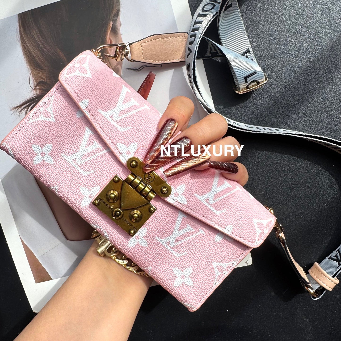 Love Floral Gift Purse Samsung Case With Chain