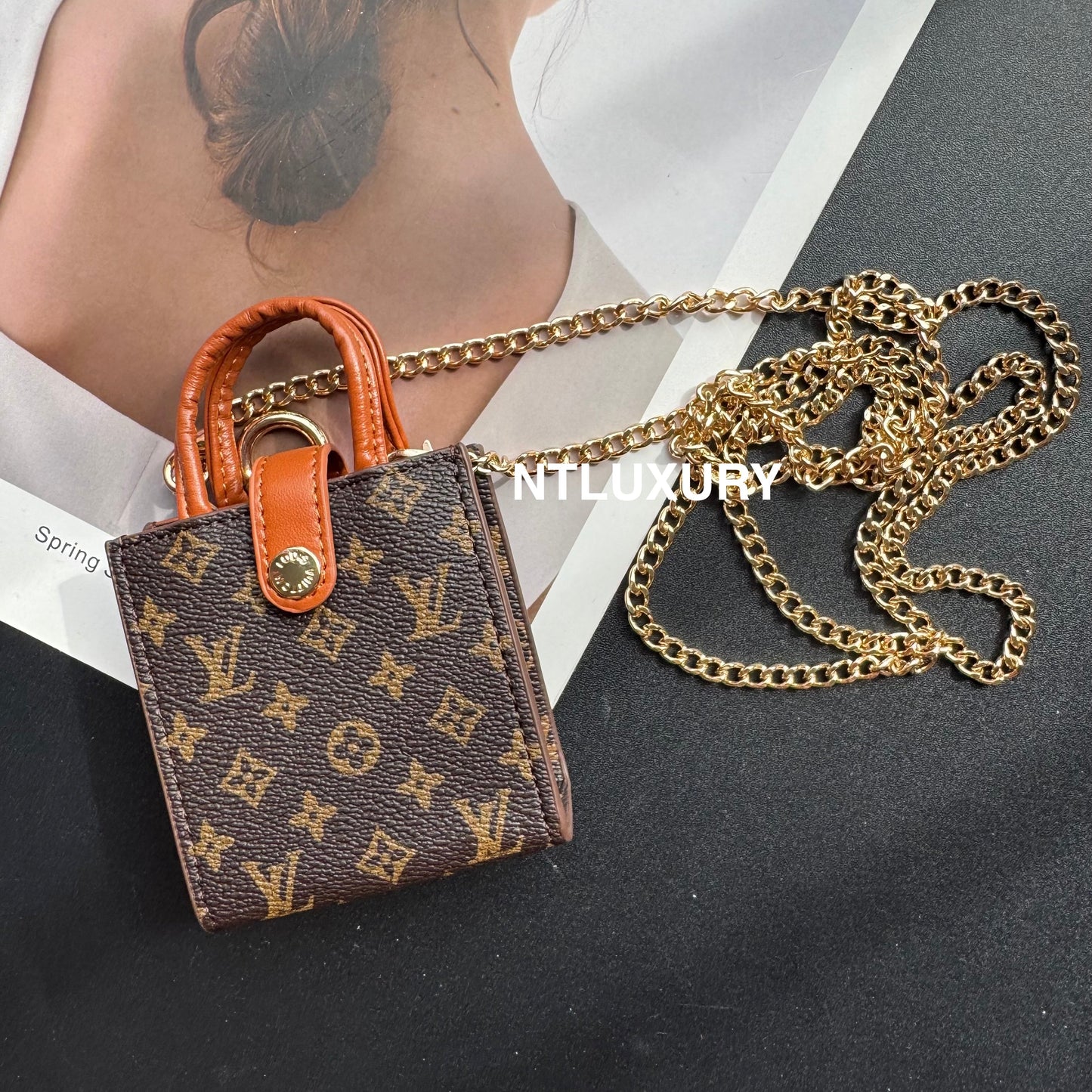 Floral Cute Love Mini Purse With Chain For All Cute Things (Small Love)