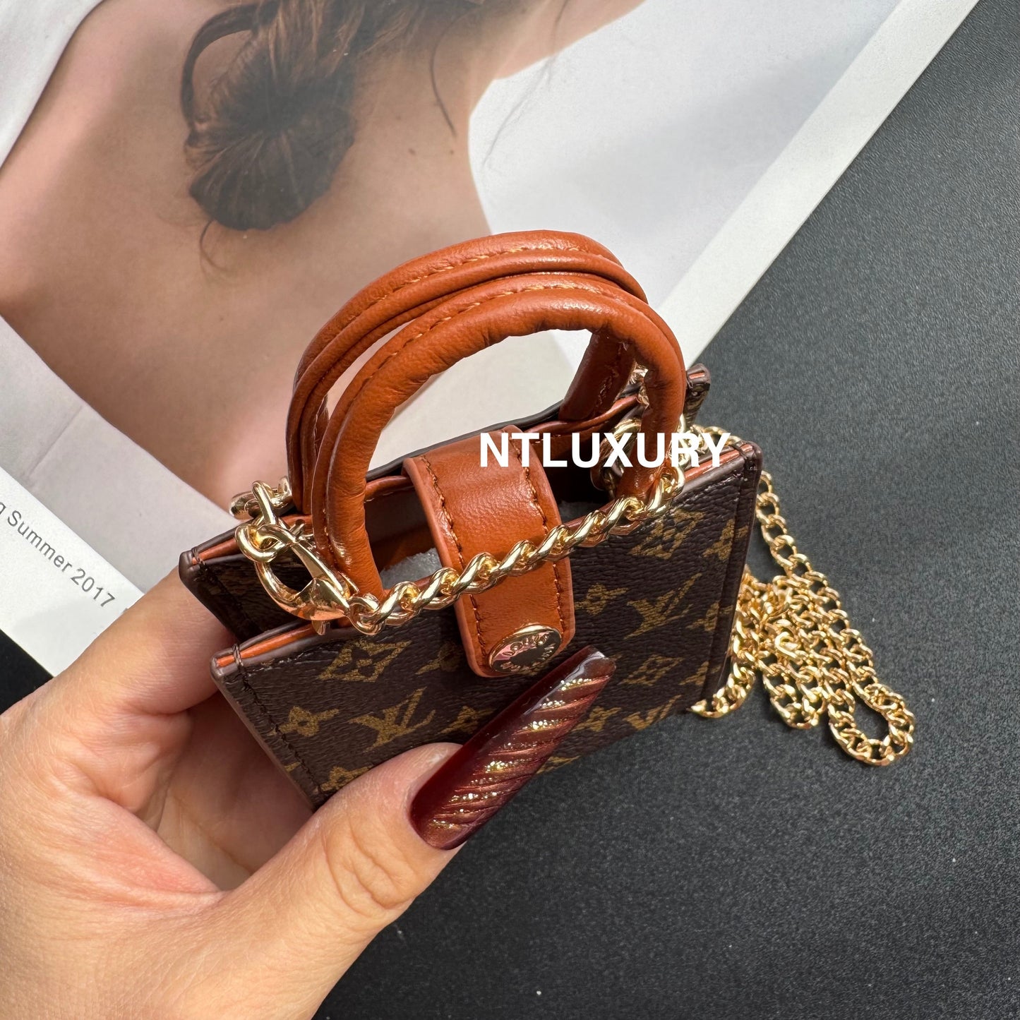 Floral Cute Love Mini Purse With Chain For All Cute Things (Small Love)