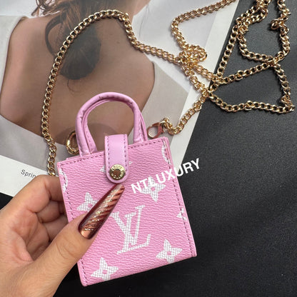 Schattig Mini-tasje Met Bloemenprint En Ketting Voor Alle Schattige Dingen (Roze)