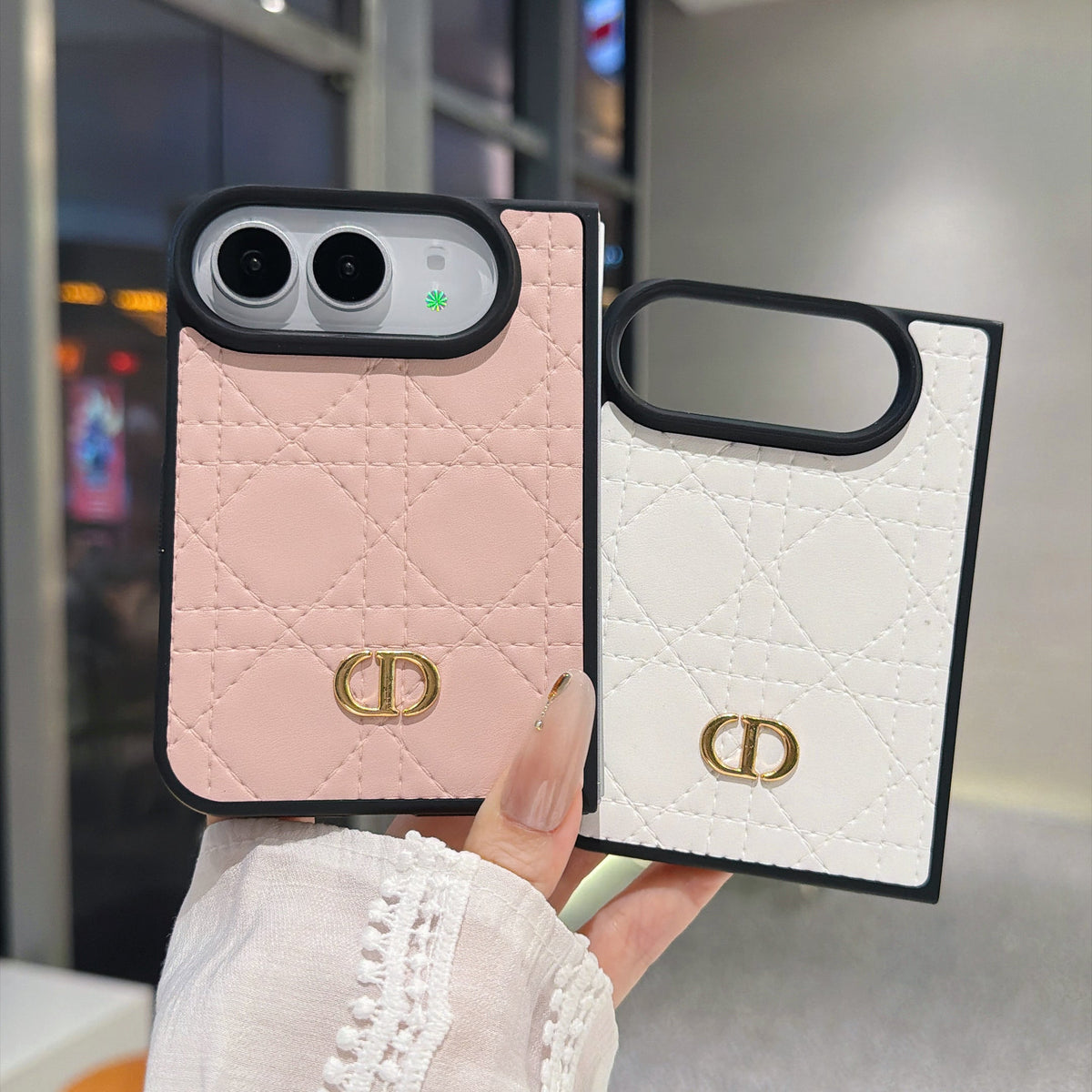Latticed CD Phone Case For iPhone Duo