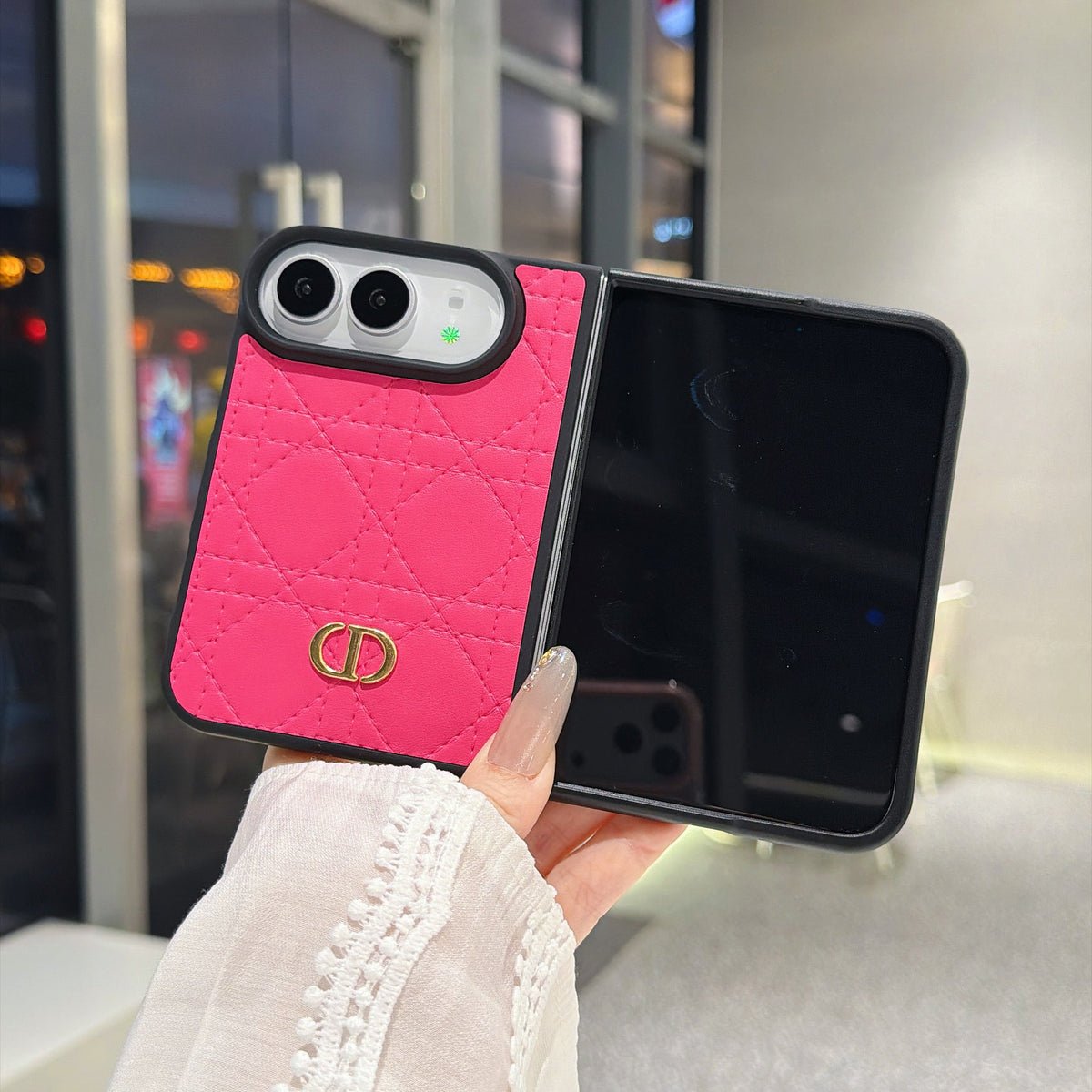 Latticed CD Phone Case For iPhone Duo