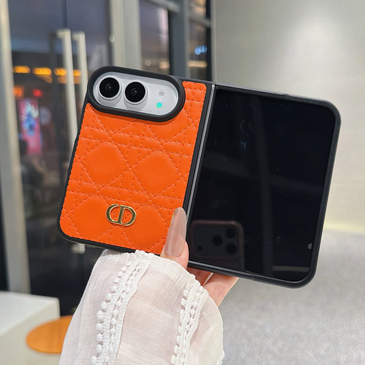 Latticed CD Phone Case For iPhone Duo