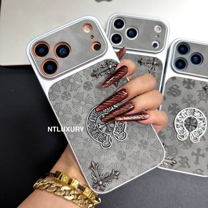 Coque de téléphone gris chromé Jus d'orange