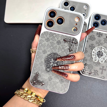 Coque de téléphone gris chromé Jus d'orange