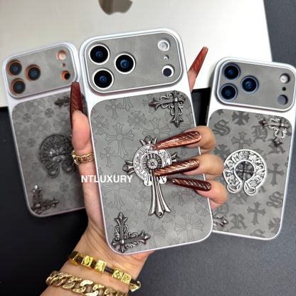Coque de téléphone gris chromé Jus d'orange