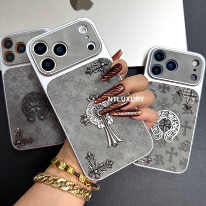 Coque de téléphone gris chromé Jus d'orange